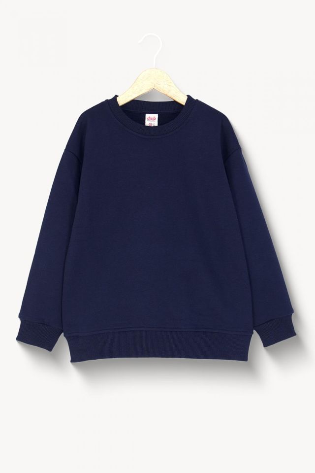 Çocuk Siyah Basic Sweatshirt - Yumuşak Pamuklu Kumaş 5639L