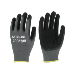 Starline E-93 1/2 Sandy Finish Köpük Nitril Kaplı Polyester Astarlı İş Eldiven EN388-4121X