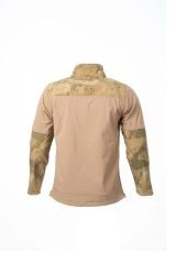 301-1 Model Cep Kapaklı Unisex Softshell Mont Ceket - Bej-Kamuflaj