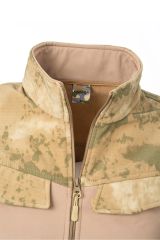 301-1 Model Cep Kapaklı Unisex Softshell Mont Ceket - Bej-Kamuflaj