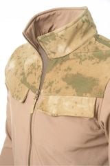 5 Cepli Cep Kapaklı Unisex Softshell Mont Ceket - Bej-Kamuflaj