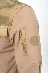 301-1 Model Cep Kapaklı Unisex Softshell Mont Ceket - Bej-Kamuflaj