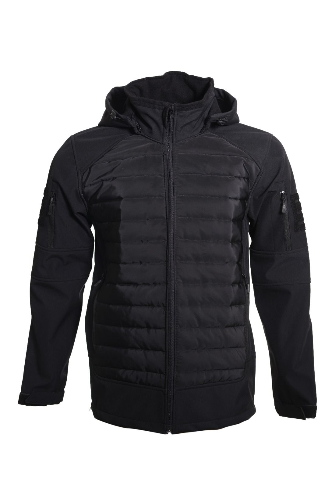 4 Cepli Önü Kapitoneli Softshell Mont Ceket - Siyah