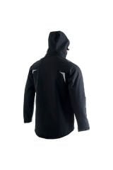 4 Cepli Kapüşonlu Double Baskılı Softshell Mont Ceket - Siyah