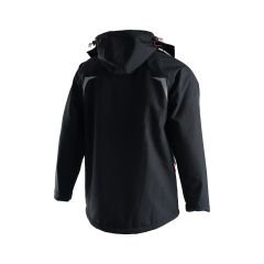 4 Cepli Kapüşonlu Double Baskılı Softshell Mont Ceket - Siyah