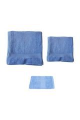 3'lü Banyo, El Yüz ve Tıraş Sakal Havlusu - Mavi Asker Havlu Seti