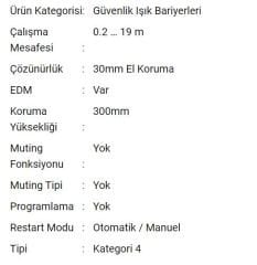 SG4-30-030-OO-E Işık Perdesi