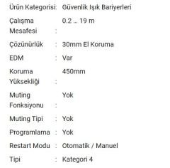 SG4-30-045-OO-E Işık Perdesi
