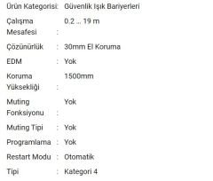 SG4-30-150-OO-X Işık Perdesi