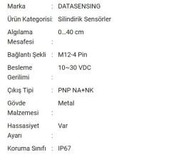 S5N-MA-5-B01-PP Silindirik Sensör