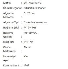 S5N-MA-5-C01-PK Silindirik Sensör