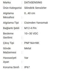 S5N-MA-5-C21-PP Silindirik Sensör