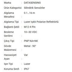 S5N-MH-5-B01-PP Silindirik Sensör