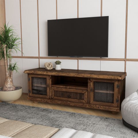 Colmar TV Ünitesi Koyu Ceviz - Doğal Kenarlı - 185x42x65