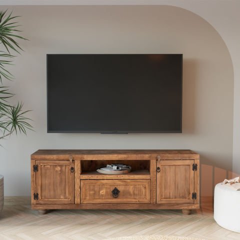 Enna TV Ünitesi Açık Ceviz - Düz Kenarlı - 185x42x65