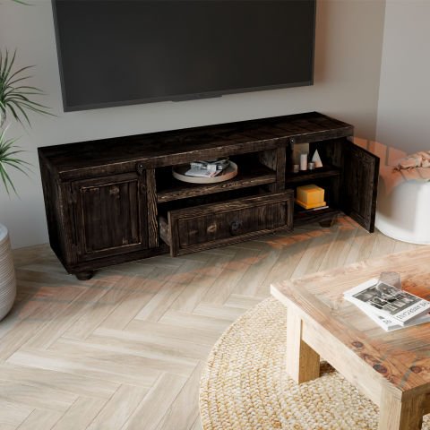 Enna TV Ünitesi Siyah - Düz Kenarlı - 185x42x65