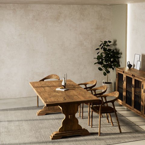 Monterey Yemek Masası Açık Ceviz - Düz Kenarlı - 210x100x75