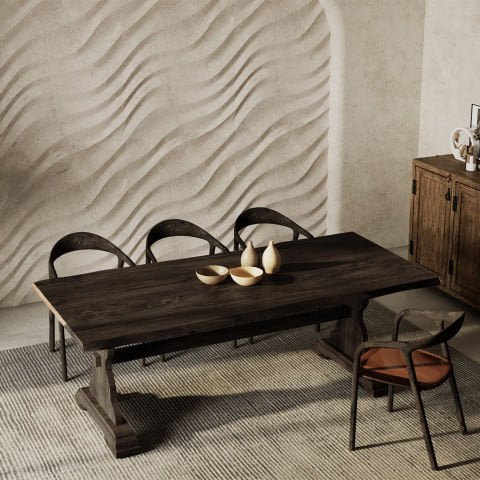 Monterey Yemek Masası Koyu Ceviz - Doğal Kenarlı - 210x100x75