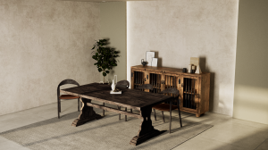 Monterey Yemek Masası Siyah - Düz Kenarlı - 210x100x75