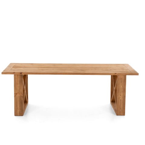 Harran Yemek Masası Açık Ceviz - Düz Kenarlı - 210x100x75