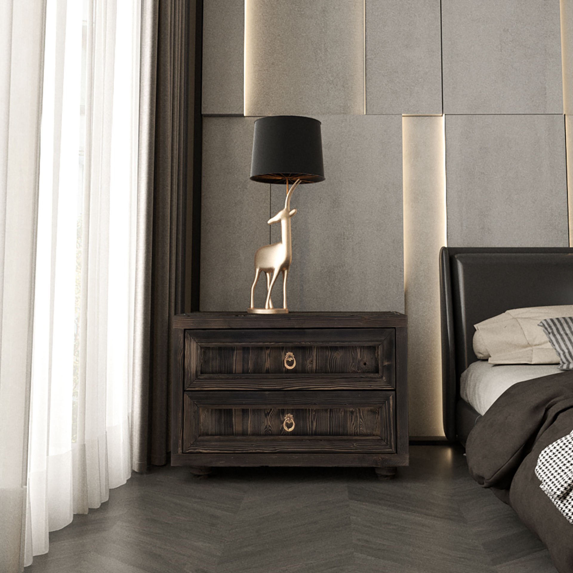 Visby Komodin Siyah - 81x42x56