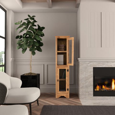 Siwa Tek Kapaklı Ahşap Dolap