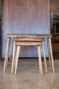 3'lü Meşe Zigon Sehpa