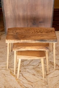 3'lü Meşe Zigon Sehpa