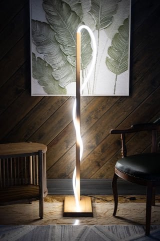 Lathe Masif Ahşap Lambader 150 cm