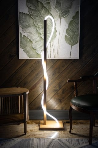 Lathe Masif Ahşap Lambader 150 cm