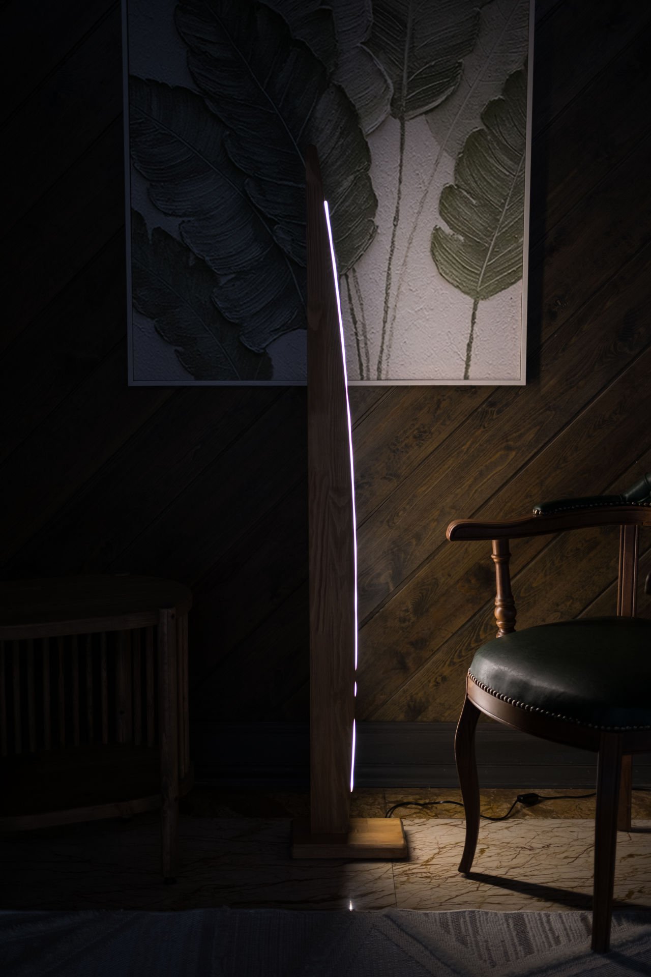 Marina Doğal Masif Ahşap LED Lambader 150 cm