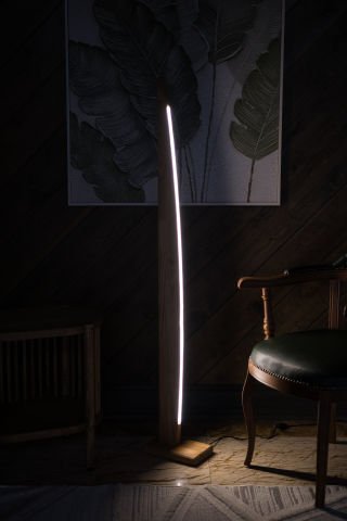 Marina Doğal Masif Ahşap LED Lambader 150 cm