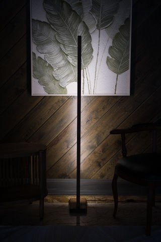 Marina Doğal Masif Ahşap LED Lambader 150 cm Koyu Ceviz