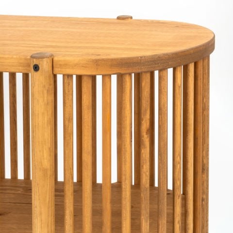 Lathe Açık Raflı Doğal Ahşap Konsol 175×95×39 cm | Masif Çam