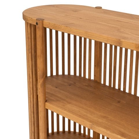 Lathe Açık Raflı Doğal Ahşap Konsol 175×95×39 cm | Masif Çam