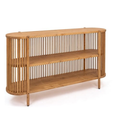 Lathe Açık Raflı Doğal Ahşap Konsol 175×95×39 cm | Masif Çam