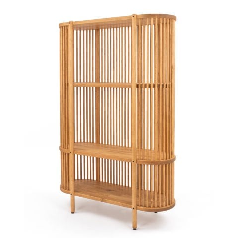 Lathe Açık Raflı Doğal Ahşap Vitrin 172x113x43 cm | Masif Çam