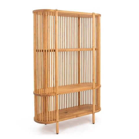 Lathe Açık Raflı Doğal Ahşap Vitrin 172x113x43 cm | Masif Çam