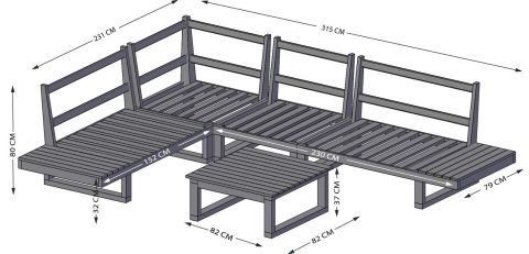 Assos Kayın Ağacı Köşe Bahçe Takımı