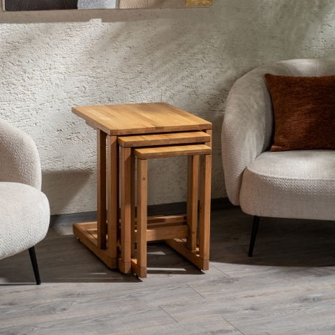 Golden 3'lü Zigon Sehpa