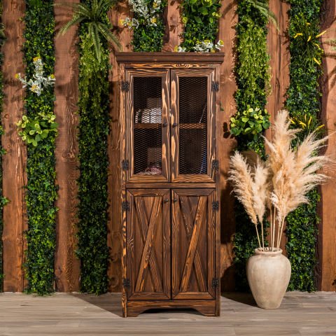 Siwa Çift Kapaklı Ahşap Dolap