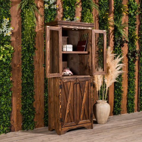 Siwa Çift Kapaklı Ahşap Dolap