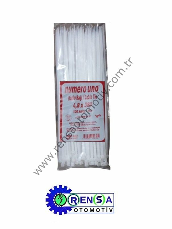 PLASTİK KELEPÇE BEYAZ PAKET 4.8x380 (PAKETİ 100 ADET)
