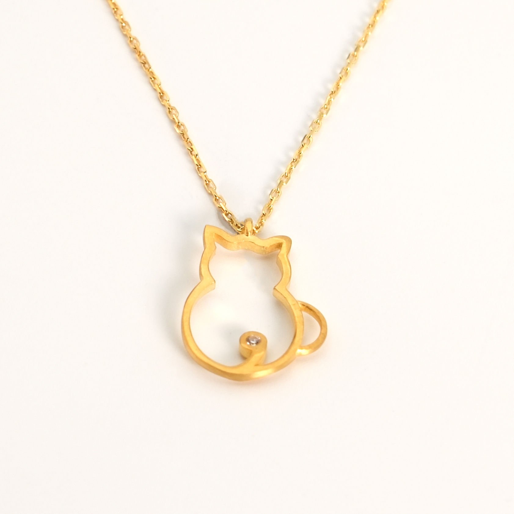 Minimal Kedi Kolye