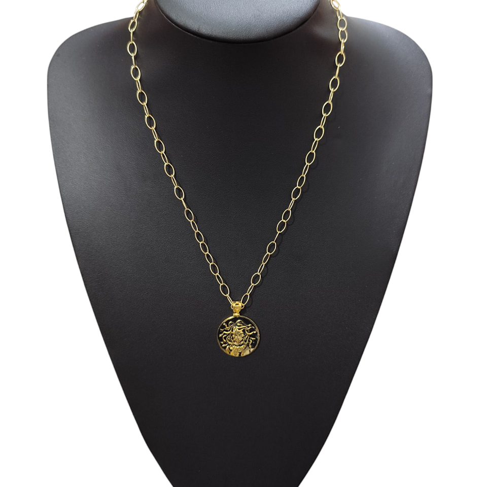 Italian Oval Medusa Necklace