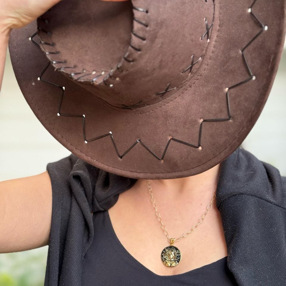 Italian Oval Medusa Necklace
