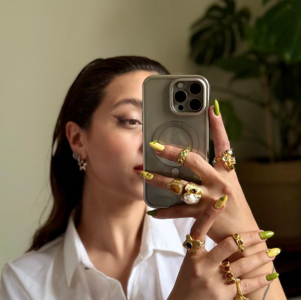 YELLOW SAPPHIRE GOLD PLATED SILVER RING