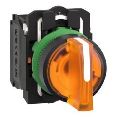 Schneider 24V Turuncu Işıklı Mandal Buton 3 Konumlu 1NA+1NK