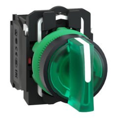 Schneider 230V Yeşil Işıklı Mandal Buton 3 Konumlu 1NA+1NK
