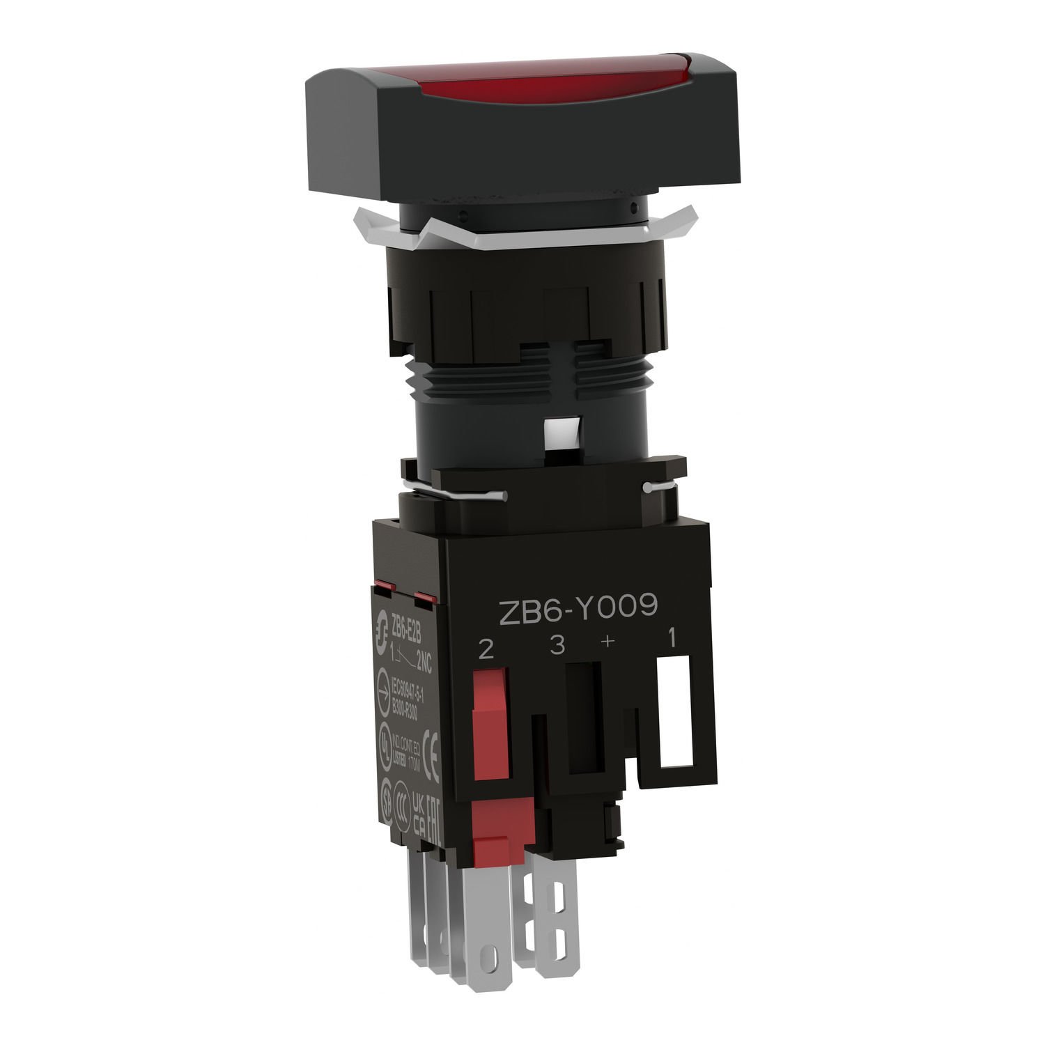 Schneider 16MM 12-24V Kırmızı Işıklı Dikdörtgen Yaylı Buton 1NA